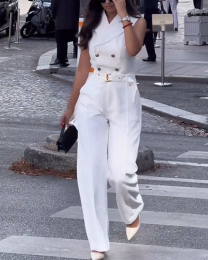 Emily - Mouwloze Dubbelknoop Jumpsuit