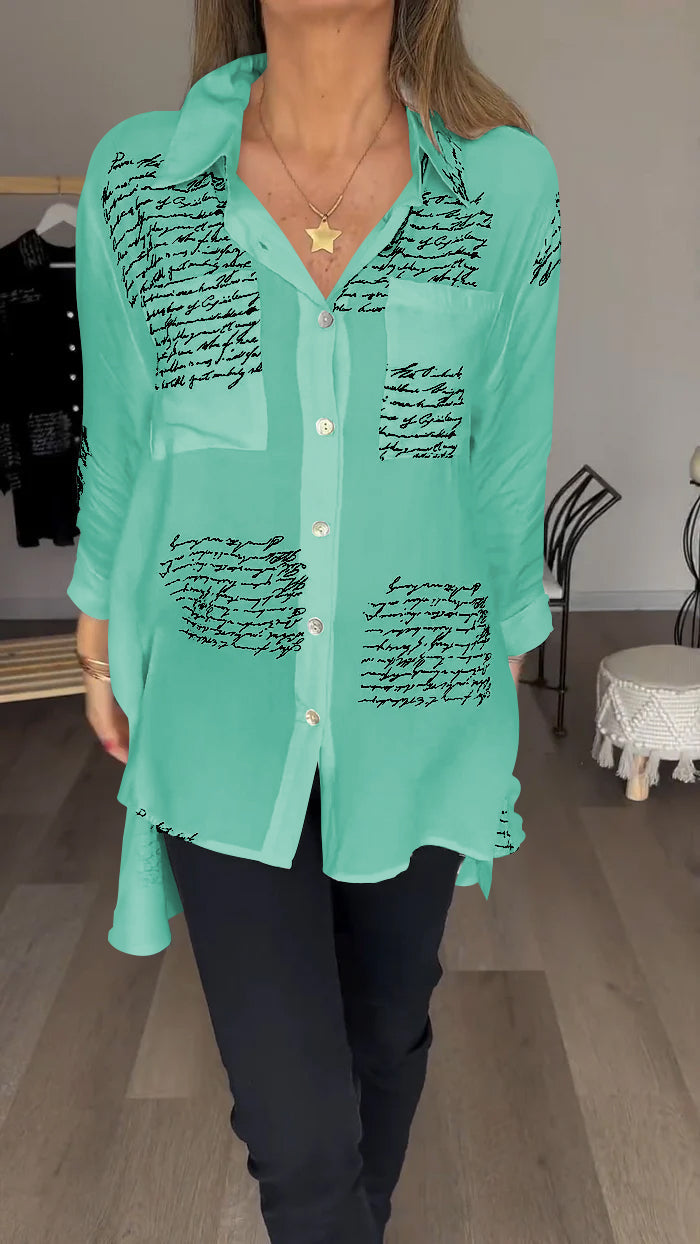 Anna - LUXE DAMES BLOUSE MET TEKST