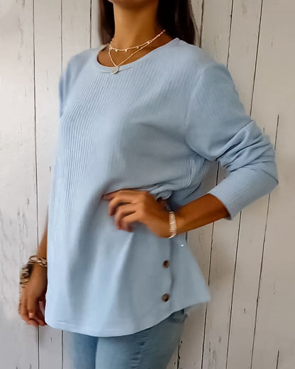 Ulla - blouse met lange mouwen en ronde hals