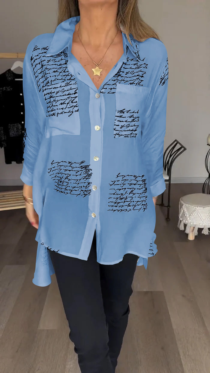 Anna - LUXE DAMES BLOUSE MET TEKST