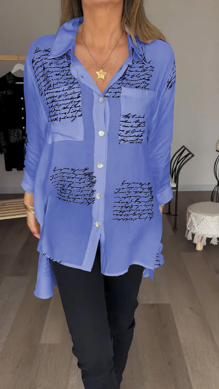 Anna - LUXE DAMES BLOUSE MET TEKST