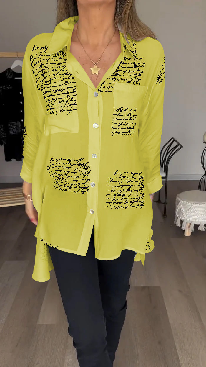 Anna - LUXE DAMES BLOUSE MET TEKST