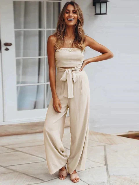 Janela - Elegante Strapless Jumpsuit