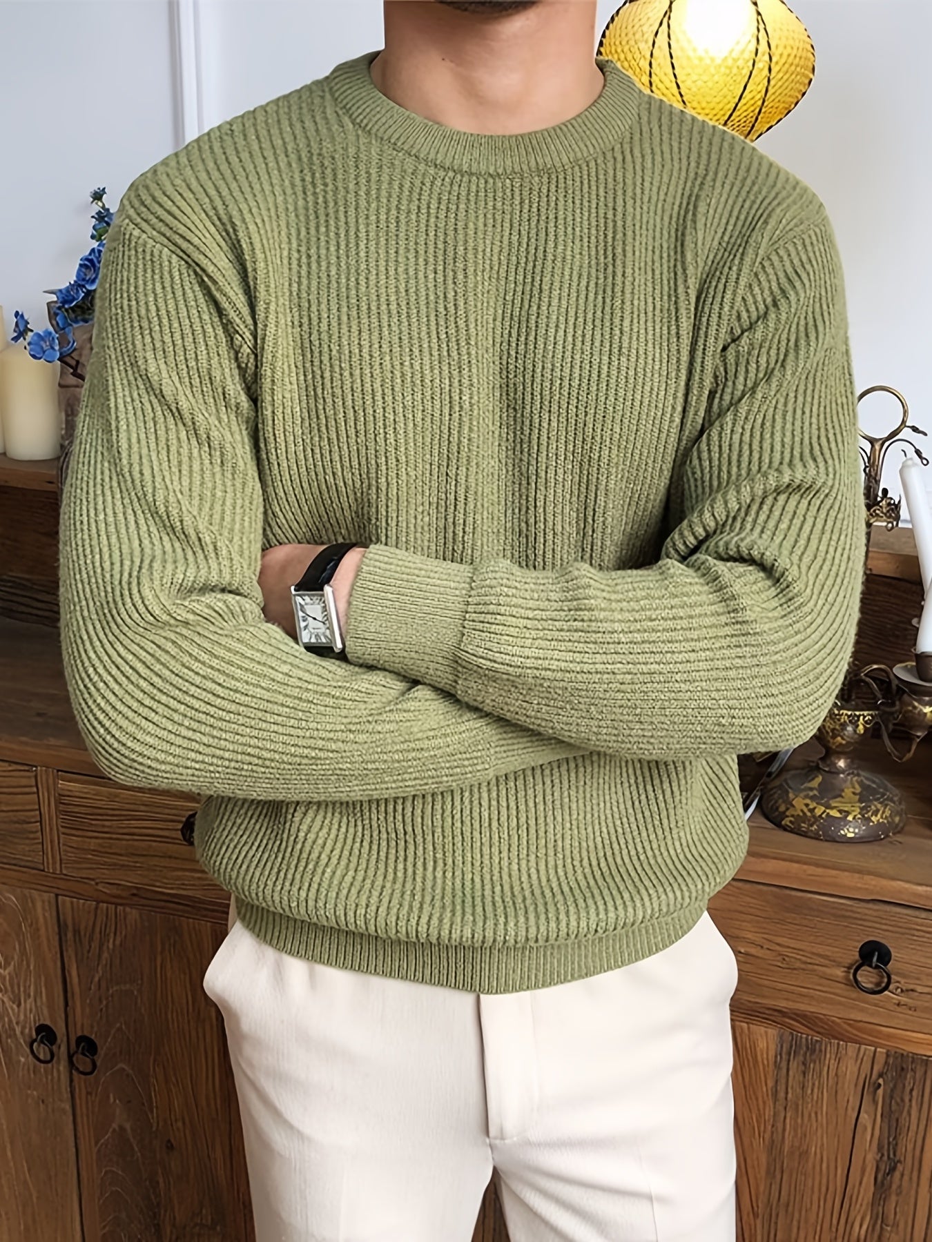 Alberto - Stijlvolle kabeltrui design sweater voor mannen