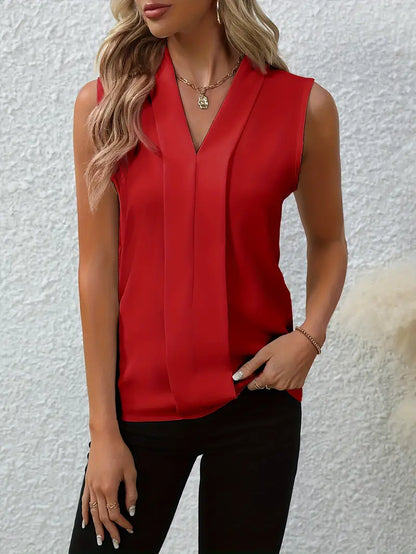 Scarlett - Chique Mouwloze V-Hals Blouse