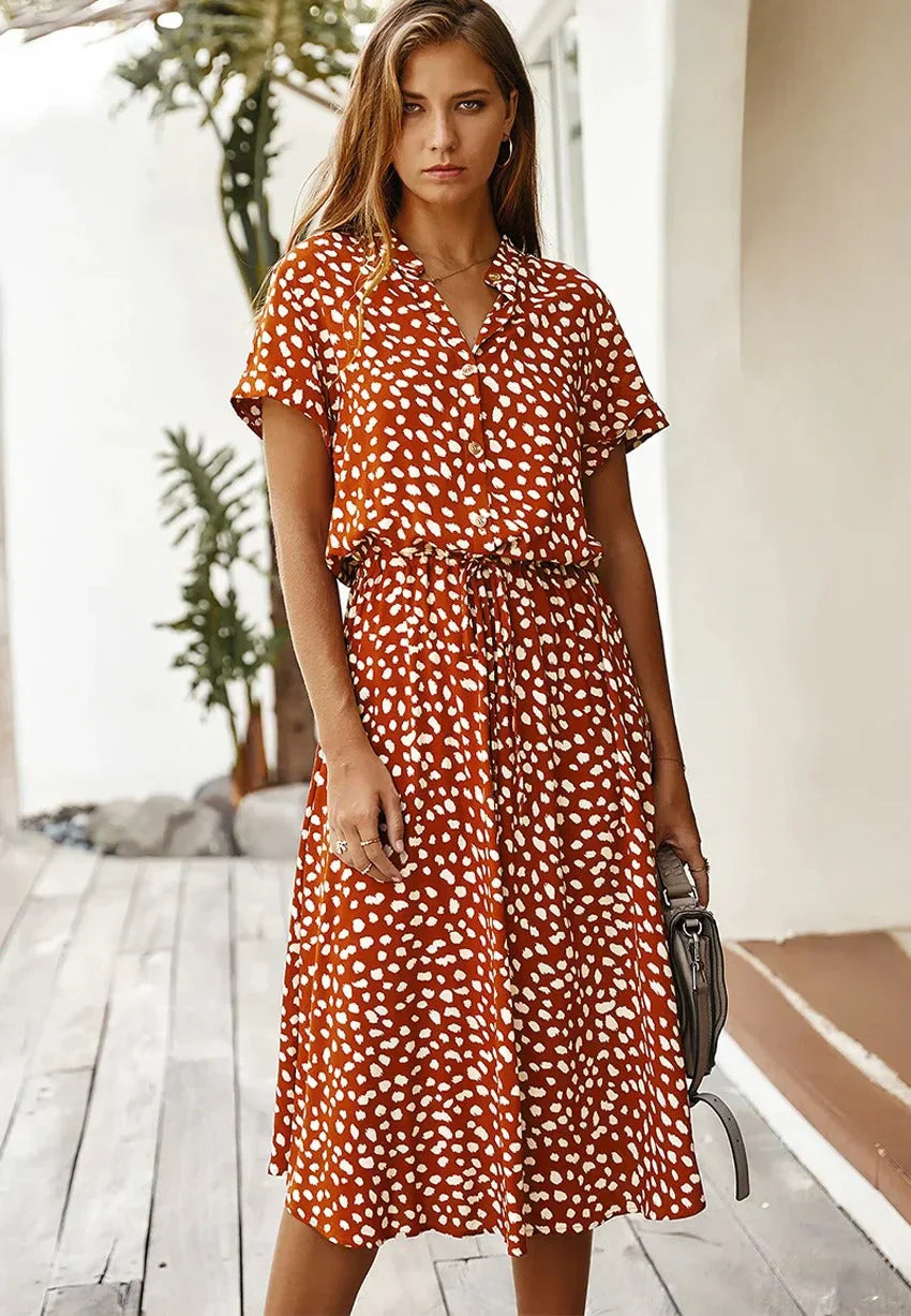 Sierra - Casual Polka Dot Jurk voor Vrouwen