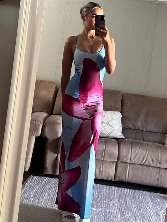 Lisa - MAXI-JURK MET BLOEMPRINT